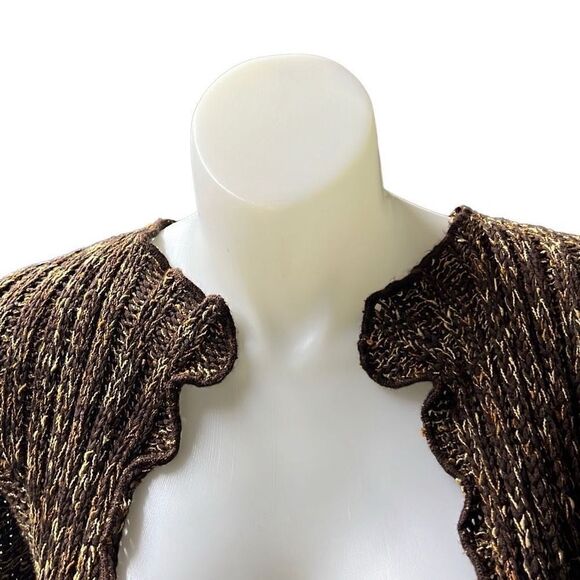 BCBGMaxAzria Women's Brown Marled Button Front Cardigan Sweater Medium - Picture 6 of 13